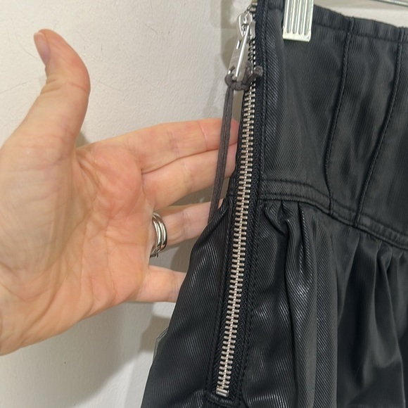 NWT ALL SAINTS Black Andy Coated Denim Skirt Size US 6 - Picture 8 of 16